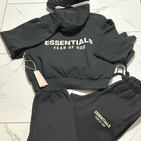 Essentials Black Hoodie and Joggers Set - Picture 3 of 4